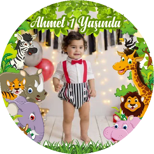 Safari Temalı yuvarlak Açacak Magneti